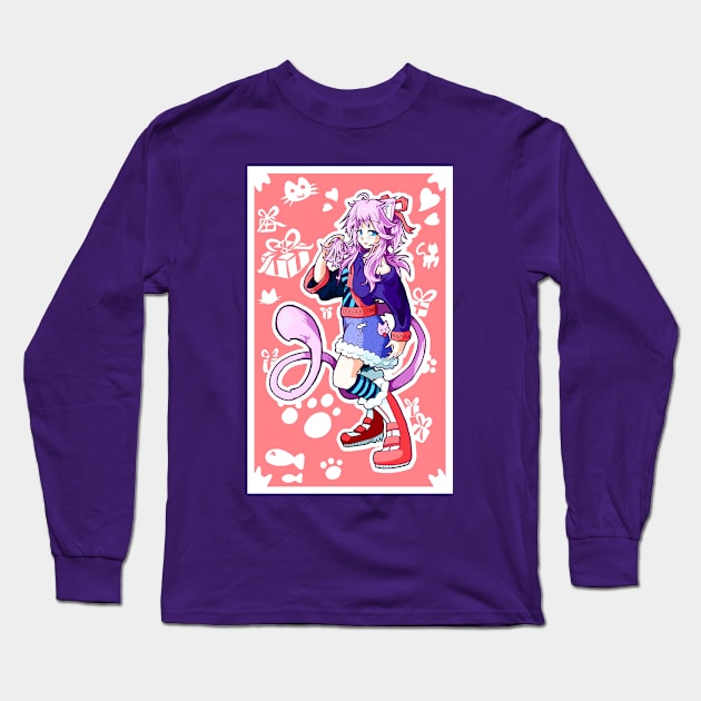 Happy catgirl Long Sleeve T-Shirt by kizupoko